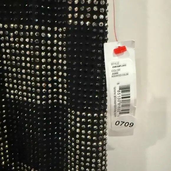 Alice and Olivia Nelle Embellished Rhinestone Mini Dress Black Size 2 NWT